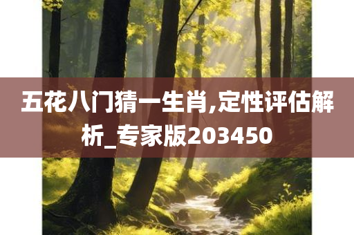 五花八门猜一生肖,定性评估解析_专家版203450