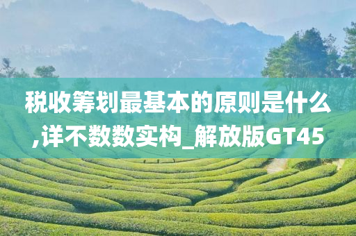 税收筹划最基本的原则是什么,详不数数实构_解放版GT45