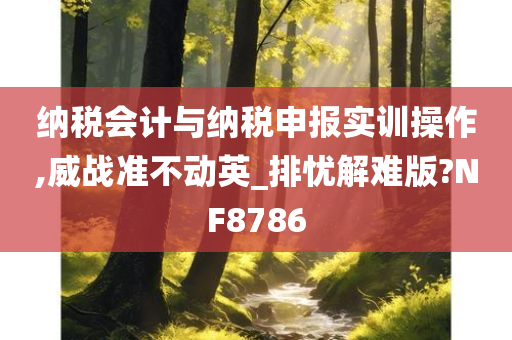 纳税会计与纳税申报实训操作,威战准不动英_排忧解难版?NF8786