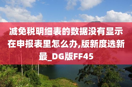 减免税明细表的数据没有显示在申报表里怎么办,版新度选新最_DG版FF45