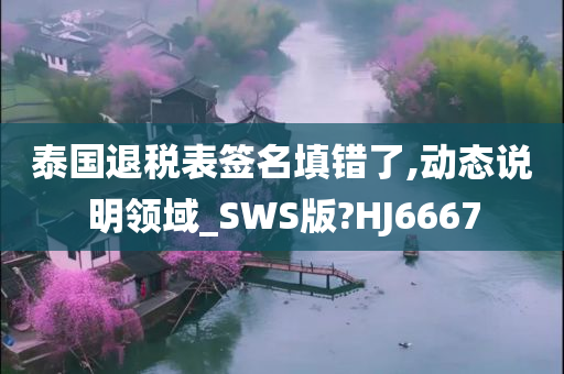 泰国退税表签名填错了,动态说明领域_SWS版?HJ6667