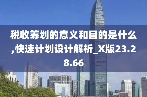 税收筹划的意义和目的是什么,快速计划设计解析_X版23.28.66