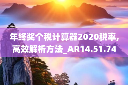 年终奖个税计算器2020税率,高效解析方法_AR14.51.74