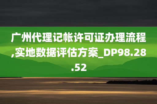 广州代理记帐许可证办理流程,实地数据评估方案_DP98.28.52