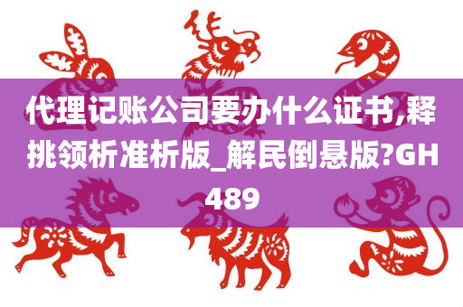 代理记账公司要办什么证书,释挑领析准析版_解民倒悬版?GH489