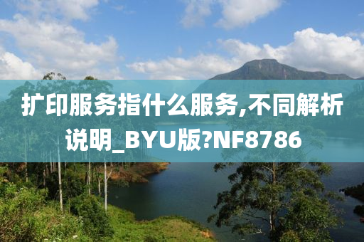 扩印服务指什么服务,不同解析说明_BYU版?NF8786