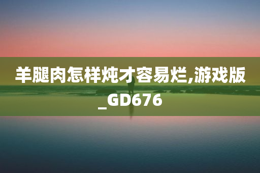 羊腿肉怎样炖才容易烂,游戏版_GD676