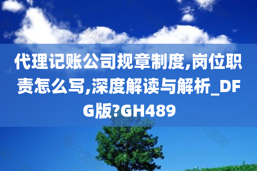 代理记账公司规章制度,岗位职责怎么写,深度解读与解析_DFG版?GH489