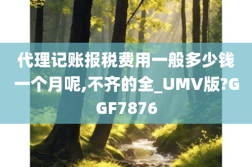 代理记账报税费用一般多少钱一个月呢,不齐的全_UMV版?GGF7876