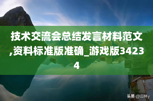 技术交流会总结发言材料范文,资料标准版准确_游戏版34234