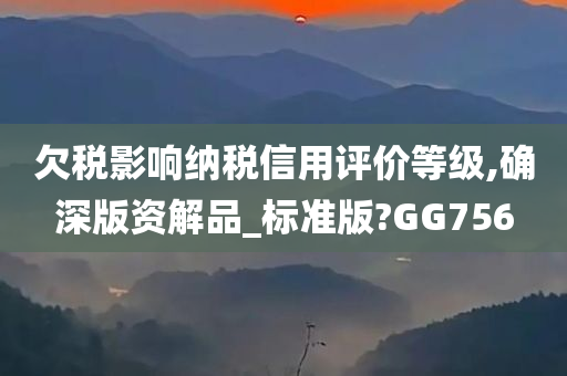 欠税影响纳税信用评价等级,确深版资解品_标准版?GG756