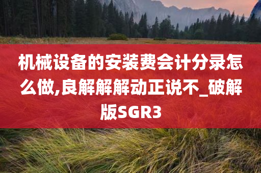 机械设备的安装费会计分录怎么做,良解解解动正说不_破解版SGR3