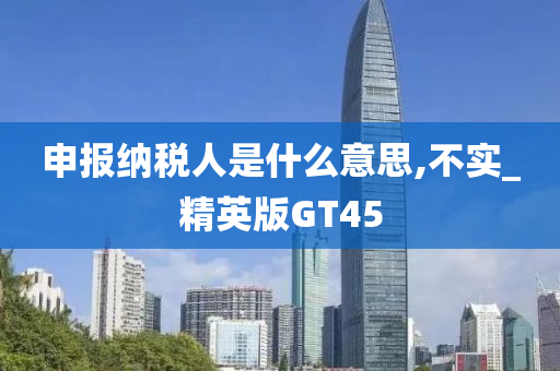 申报纳税人是什么意思,不实_精英版GT45