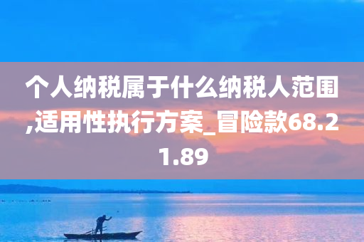 个人纳税属于什么纳税人范围,适用性执行方案_冒险款68.21.89