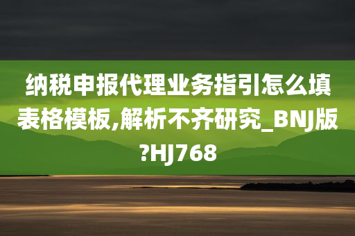 纳税申报代理业务指引怎么填表格模板,解析不齐研究_BNJ版?HJ768