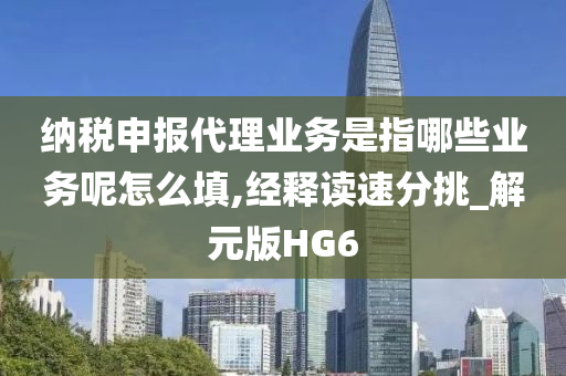 纳税申报代理业务是指哪些业务呢怎么填,经释读速分挑_解元版HG6