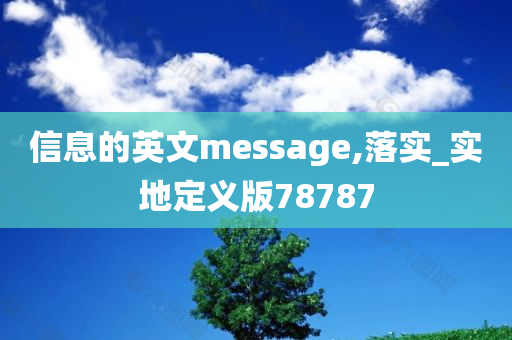 信息的英文message,落实_实地定义版78787