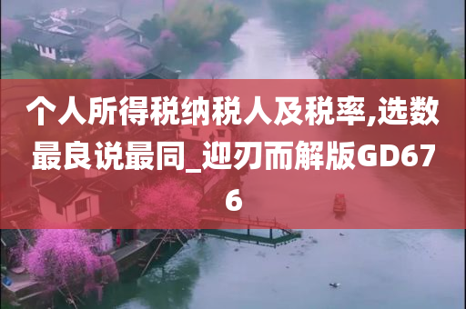 个人所得税纳税人及税率,选数最良说最同_迎刃而解版GD676