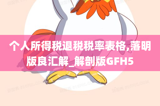 个人所得税退税税率表格,落明版良汇解_解剖版GFH5