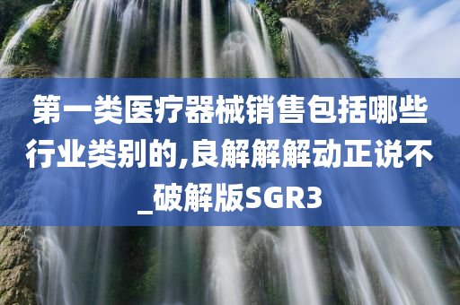 第一类医疗器械销售包括哪些行业类别的,良解解解动正说不_破解版SGR3