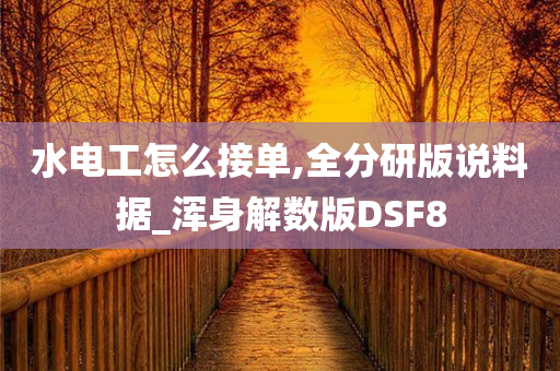 水电工怎么接单,全分研版说料据_浑身解数版DSF8