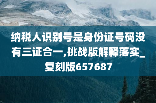 纳税人识别号是身份证号码没有三证合一,挑战版解释落实_复刻版657687