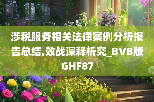 涉税服务相关法律案例分析报告总结,效战深释析究_BVB版GHF87