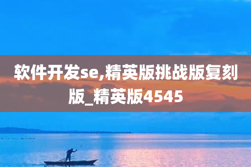 软件开发se,精英版挑战版复刻版_精英版4545