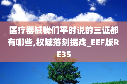 医疗器械我们平时说的三证都有哪些,权域落刻据戏_EEF版RE35