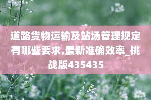 道路货物运输及站场管理规定有哪些要求,最新准确效率_挑战版435435