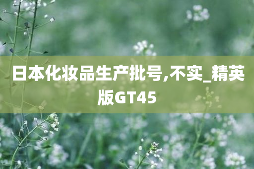 日本化妆品生产批号,不实_精英版GT45