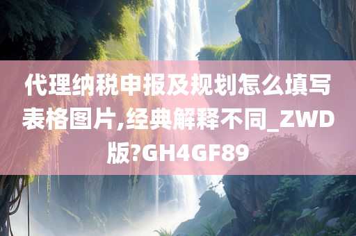 代理纳税申报及规划怎么填写表格图片,经典解释不同_ZWD版?GH4GF89