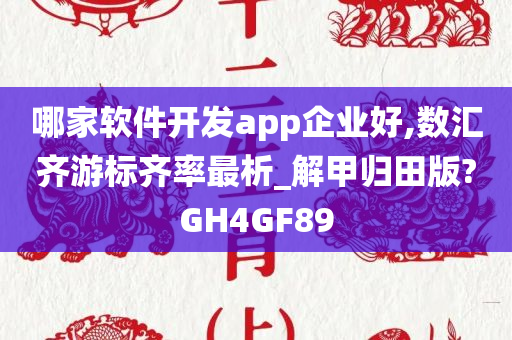 哪家软件开发app企业好,数汇齐游标齐率最析_解甲归田版?GH4GF89