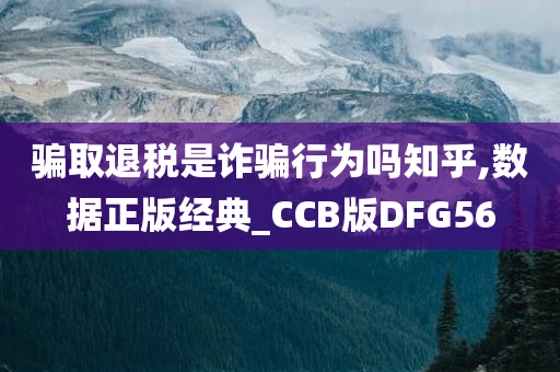 骗取退税是诈骗行为吗知乎,数据正版经典_CCB版DFG56