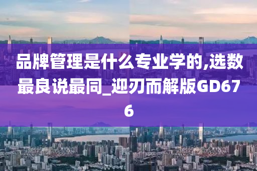 品牌管理是什么专业学的,选数最良说最同_迎刃而解版GD676