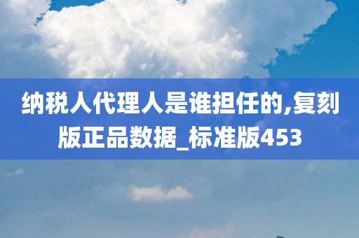 纳税人代理人是谁担任的,复刻版正品数据_标准版453