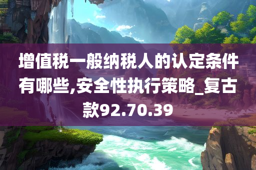 增值税一般纳税人的认定条件有哪些,安全性执行策略_复古款92.70.39