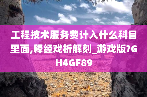 工程技术服务费计入什么科目里面,释经戏析解刻_游戏版?GH4GF89