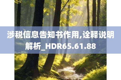 涉税信息告知书作用,诠释说明解析_HDR65.61.88