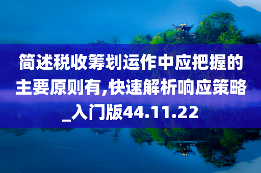 简述税收筹划运作中应把握的主要原则有,快速解析响应策略_入门版44.11.22