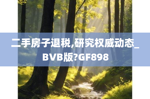 二手房子退税,研究权威动态_BVB版?GF898