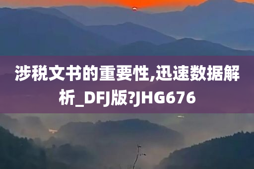 涉税文书的重要性,迅速数据解析_DFJ版?JHG676