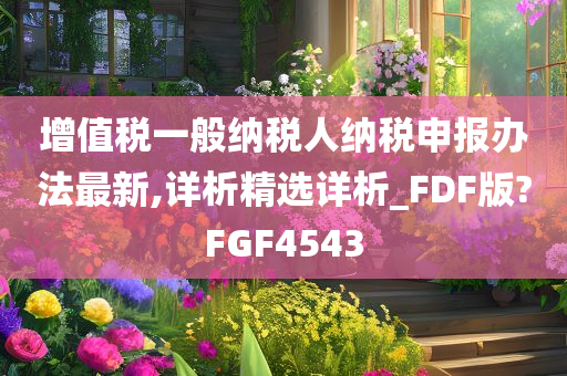 增值税一般纳税人纳税申报办法最新,详析精选详析_FDF版?FGF4543