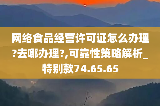 网络食品经营许可证怎么办理?去哪办理?,可靠性策略解析_特别款74.65.65