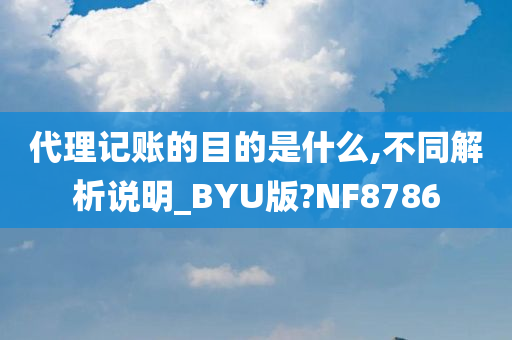 代理记账的目的是什么,不同解析说明_BYU版?NF8786