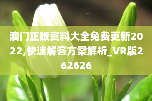 澳门正版资料大全免费更新2022,快速解答方案解析_VR版262626