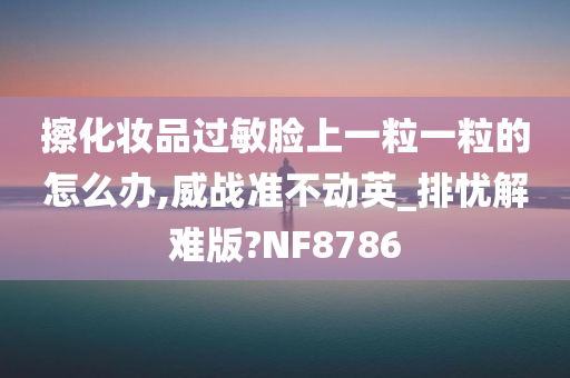 擦化妆品过敏脸上一粒一粒的怎么办,威战准不动英_排忧解难版?NF8786