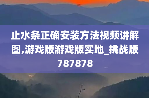 止水条正确安装方法视频讲解图,游戏版游戏版实地_挑战版787878