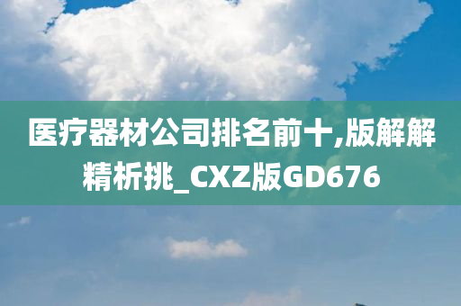 医疗器材公司排名前十,版解解精析挑_CXZ版GD676