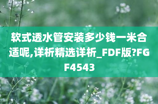 软式透水管安装多少钱一米合适呢,详析精选详析_FDF版?FGF4543